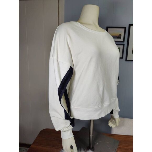 Sundays cotton blend cream sweatsuit with metallic black accents, women's size s - Picture 2 of 9